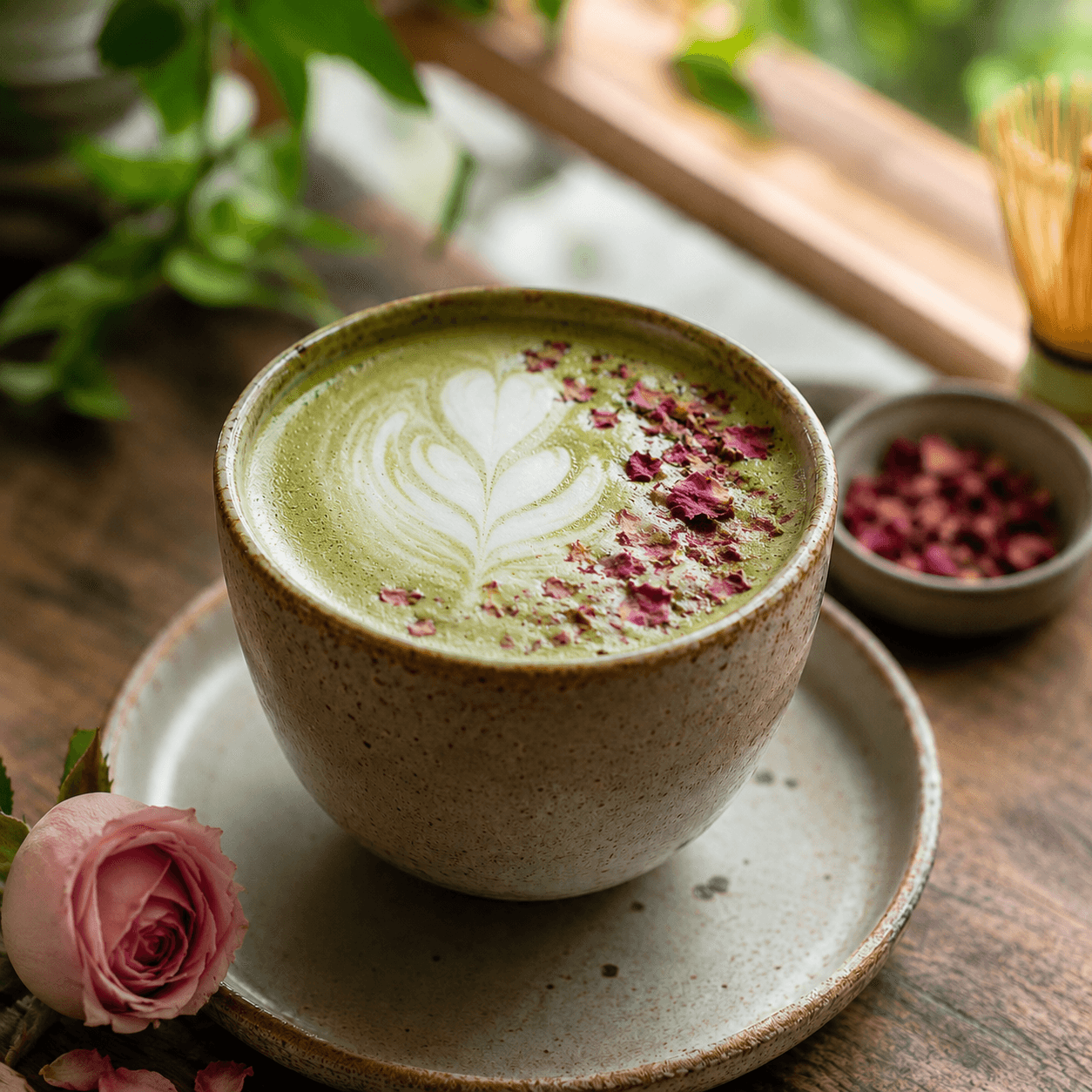 Rose Matcha Latte at USCO Cafe in Shahpur Jat