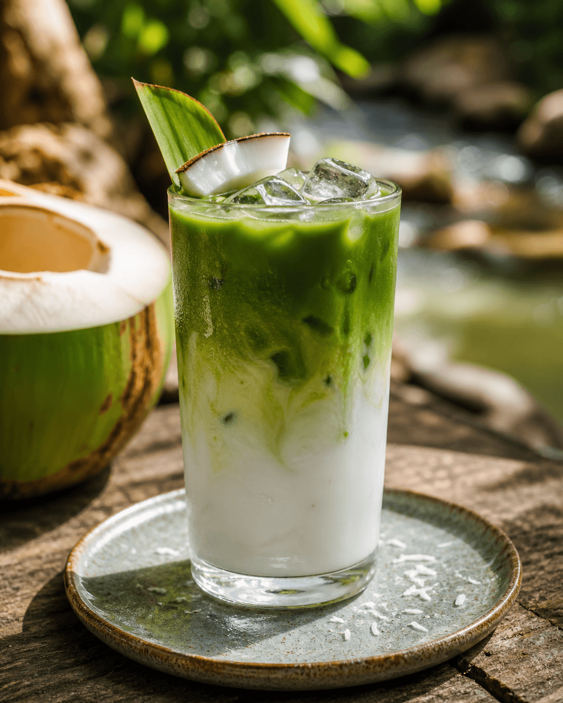 Fresh Coconut Matcha Latte